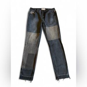 Free People Multi-Tone Straight Leg Jeans